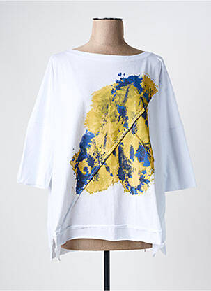 T-shirt stretch manches 3/4 blanc OZAI N KU femme