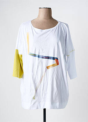 T-shirt manches 3/4 manches 3/4 blanc OZAI N KU femme