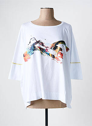 T-shirt manches 3/4 manches 3/4 blanc OZAI N KU femme