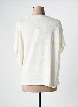 Pull col v manches courtes beige CHARMING SMILE femme