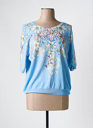 Pull stretch manches 3/4 bleu JEI'S BY LETIZIA DENARO femme