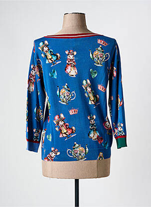 Pull stretch manches 3/4 bleu JEICH'S femme