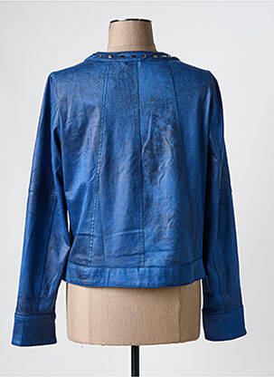 Veste casual col rond bleu ZIA1 femme