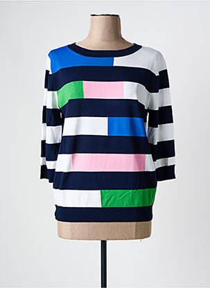 Pull stretch manches 3/4 bleu SCORZZO femme