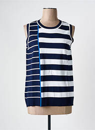 Pull stretch sans manche bleu SCORZZO femme