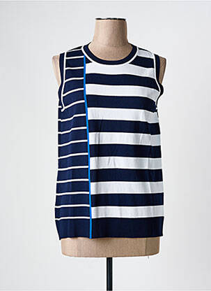 Pull stretch sans manche bleu SCORZZO femme