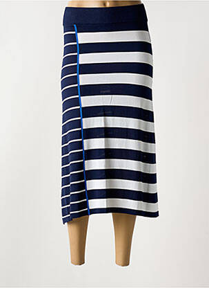 Jupe longue coupe droite bleu SCORZZO femme