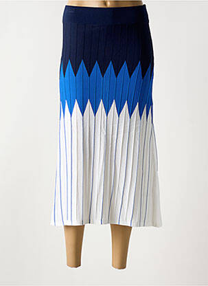 Jupe longue imprimé fantaisie bleu SCORZZO femme