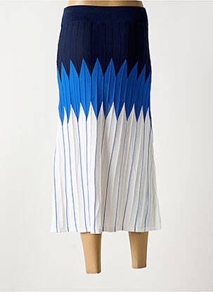 Jupe longue imprimé fantaisie bleu SCORZZO femme