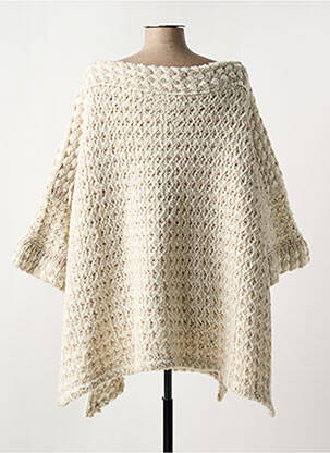 Pull col rond manches 3/4 beige TRICOT CHIC femme
