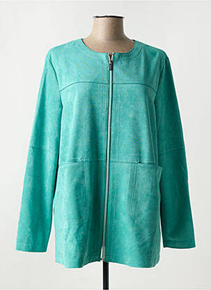 Veste casual col rond bleu REVER MILE femme