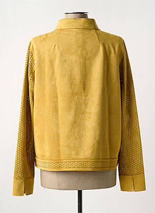Veste casual col rond jaune REVER MILE femme