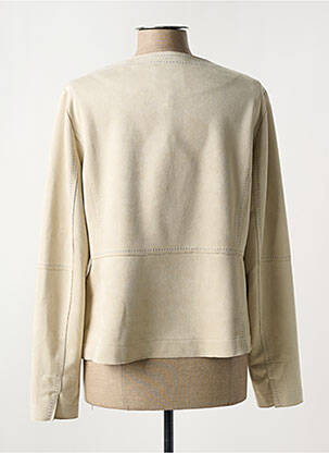 Veste casual col rond beige REVER MILE femme