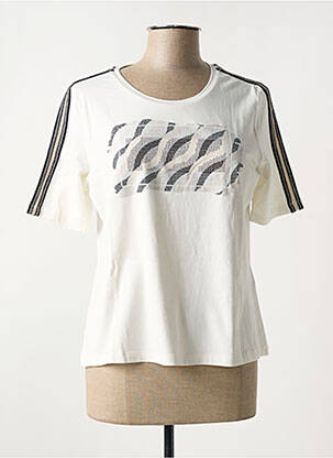 T-shirt sérigraphie avec strass manches courtes blanc TUZZI femme