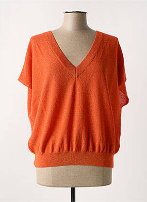 Top stretch manches courtes orange EVA KAYAN femme