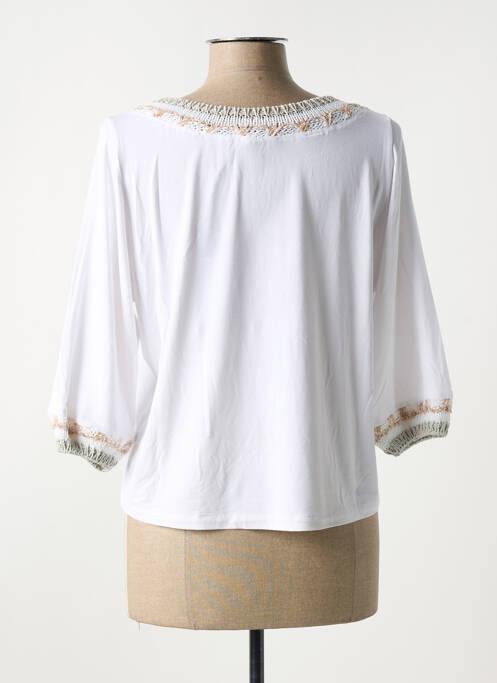 Top stretch manches 3/4 blanc TRICOT CHIC femme