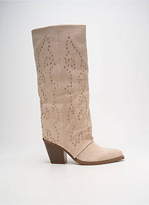 Bottes cubain talon de 7 à 9cm beige MARQUIIZ femme