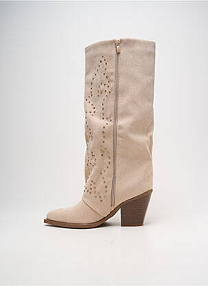 Bottes cubain talon de 7 à 9cm beige MARQUIIZ femme