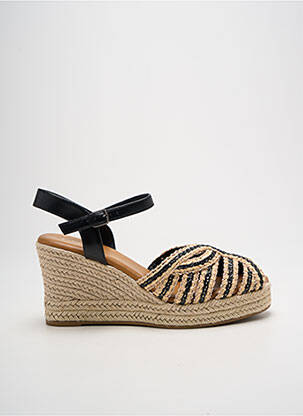 Espadrilles tissage satiné talon de 7 à 9cm noir FINDLAY femme