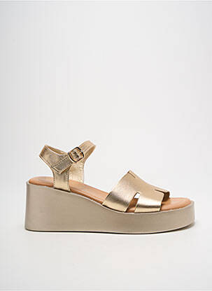 Sandales/nu pieds matière lisse talon de 7 à 9cm or CHICMUSE femme