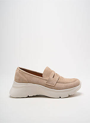 Mocassins bout rond talon de 4 à 6cm beige IDEAL SHOES femme