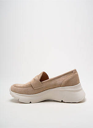 Mocassins bout rond talon de 4 à 6cm beige IDEAL SHOES femme