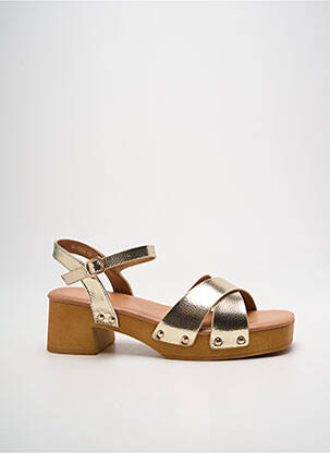 Sandales/nu pieds matière lisse talon de 4 à 6cm or FINDLAY femme