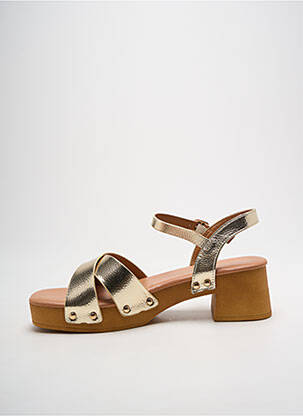 Sandales/nu pieds semi compensé talon de 4 à 6cm or FINDLAY femme