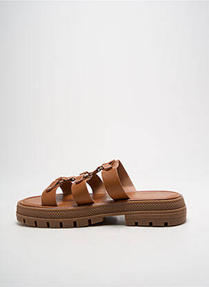 Mules/sabots bout ouvert talon plat jusqu'à 3cm marron CHICMUSE femme