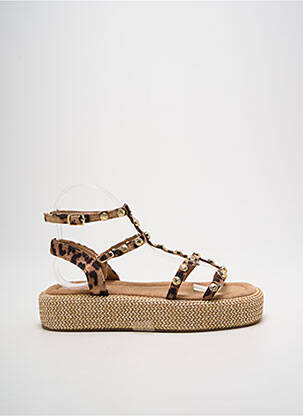 Sandales/nu pieds fermeture boucle(s) talon de 4 à 6cm marron ERYNN femme