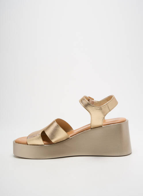 Sandales/nu pieds matière lisse talon de 7 à 9cm or CHICMUSE femme
