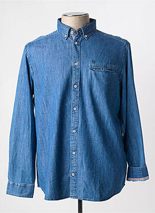 Chemise manches longues coupe droite bleu CAMBRIDGE homme