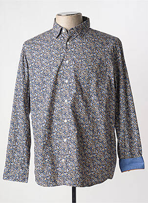 Chemise manches longues imprimé fleurs bleu CAMBRIDGE homme
