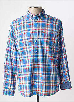 Chemise manches longues imprimé écossais bleu CAMBRIDGE homme