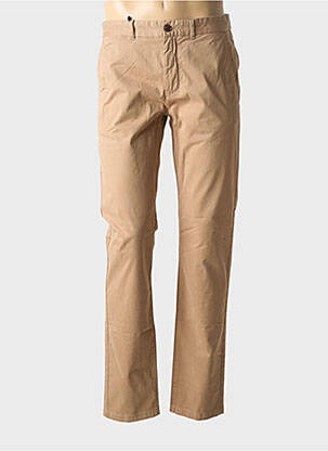 Pantalon chino tissage popeline taille normale marron CAMBRIDGE homme
