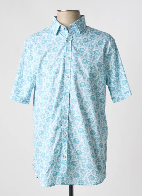 Chemise manches courtes coupe cintrée bleu CAMBRIDGE homme