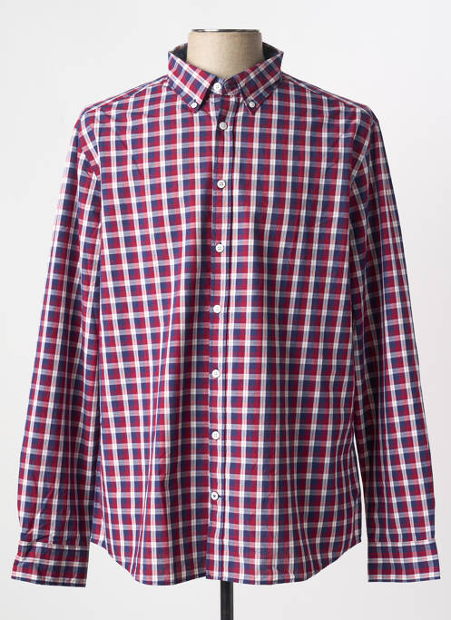 Chemise manches longues coupe droite rouge CAMBRIDGE homme