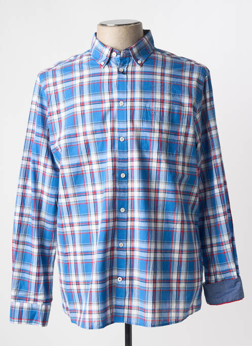 Chemise manches longues imprimé écossais bleu CAMBRIDGE homme