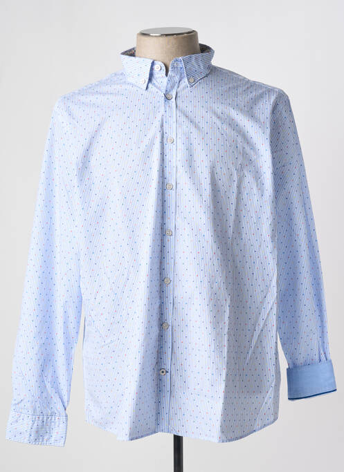 Chemise manches longues imprimé rayures bleu CAMBRIDGE homme