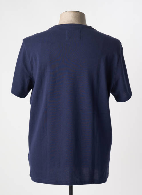 T-shirt broderie manches courtes bleu CAMBRIDGE homme