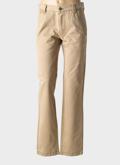 Pantalon chino tissage popeline taille haute beige MAT DE MISAINE homme