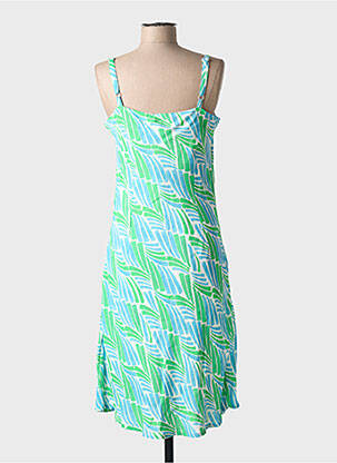 Robe mi-longue imprimé fantaisie fines bretelles bleu SIGNE NATURE femme
