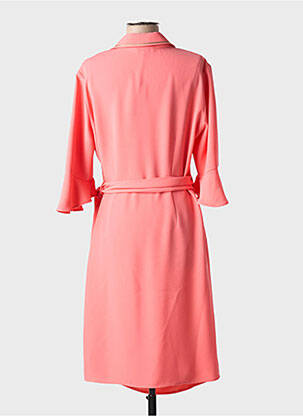 Robe mi-longue manches 3/4 manches 3/4 orange DEVERNOIS femme