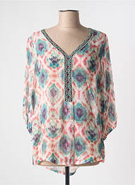 Blouse imprimé fantaisie manches 3/4 vert ALDO MARTIN'S femme