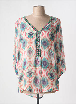 Blouse imprimé fantaisie manches 3/4 vert ALDO MARTIN'S femme