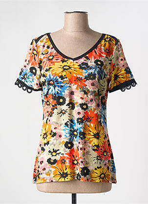 T-shirt imprimé fantaisie manches courtes noir LO! LES FILLES femme