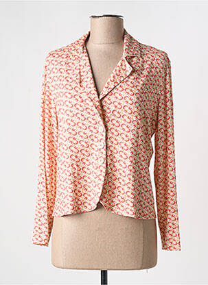 Veste casual col chemisier orange GUITARE femme
