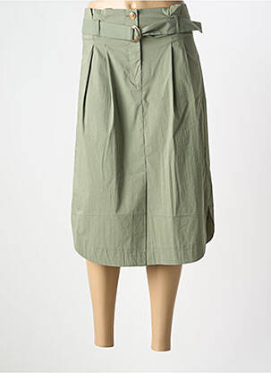 Jupe mi-longue stretch vert EVA KAYAN femme