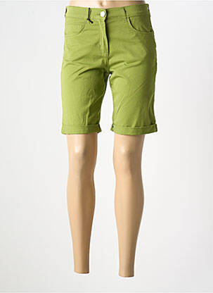 Bermuda tissage popeline taille normale vert EAST DRIVE femme