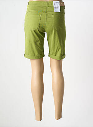 Bermuda tissage popeline taille normale vert EAST DRIVE femme